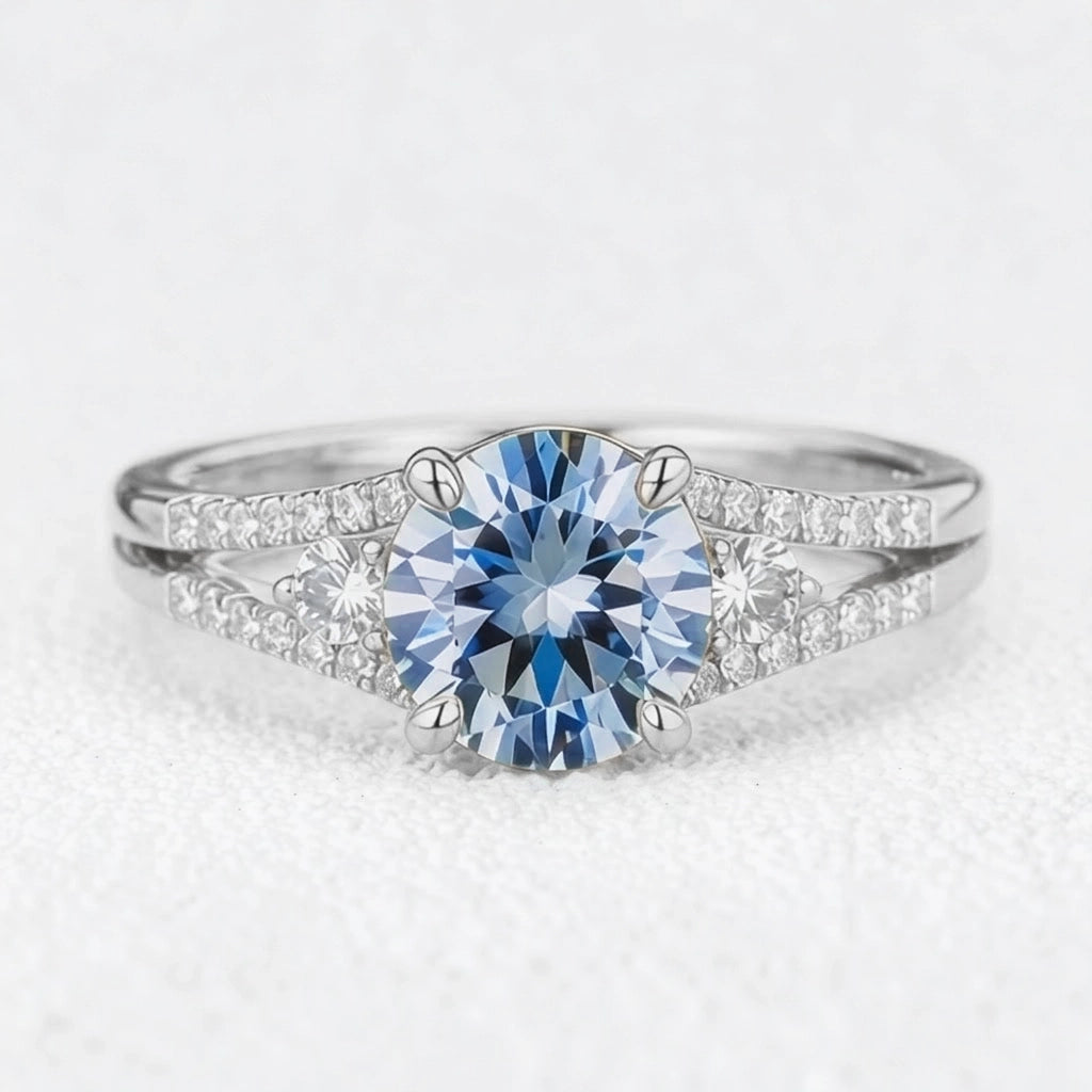 Celia‘s Zephyr | 2CT Sky Blue Sapphire Engagement Ring