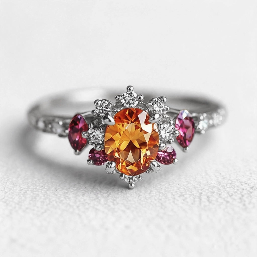 Eve’s Sunset | Spessartine Garnet Engagement Ring.