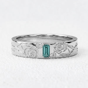 Alexandra's Thorn | Baguette Blue Diamond Men's Band