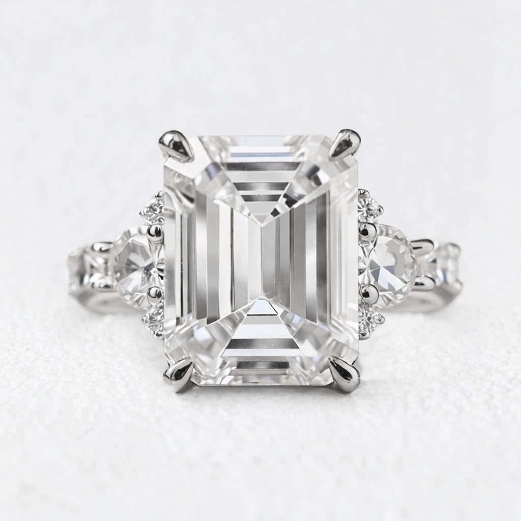 Alexandra’s Radiance | 3CT Emerald Cut Diamond Solitaire Engagement Ring