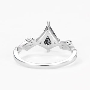 Branch Moss Agate Kite Cut Engagement Ring.