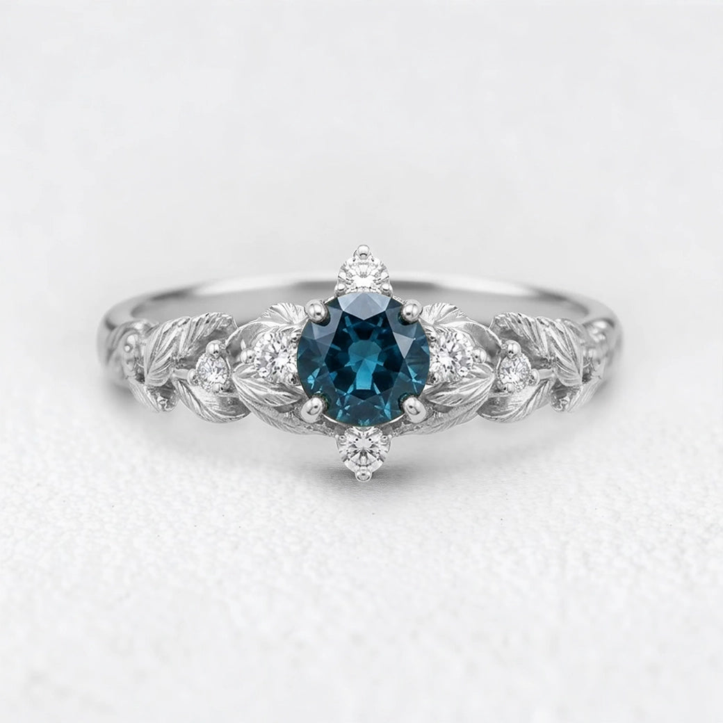 Twilight Garden | Starry Blue Sapphire Engagement Ring