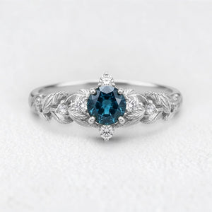 Twilight Garden | Starry Blue Sapphire Engagement Ring