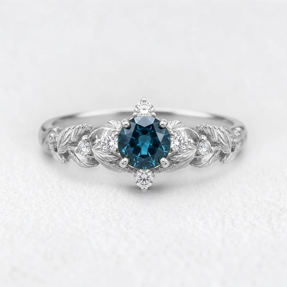 Twilight Garden | Starry Blue Sapphire Engagement Ring