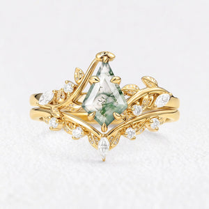 Marguerite’s Vine | Kite Moss Agate Bridal Duo