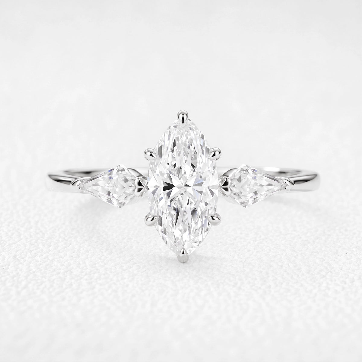 Cordelia’s Diadem | 1CT Pear-Cut Diamond Three-Stone Engagement Ring