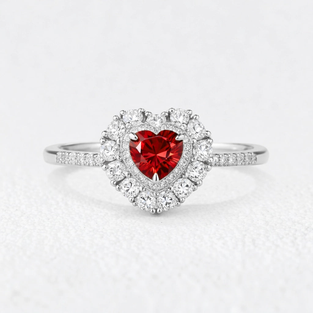 Eleonora’s Crown | Radiant Ruby Halo Engagement Ring