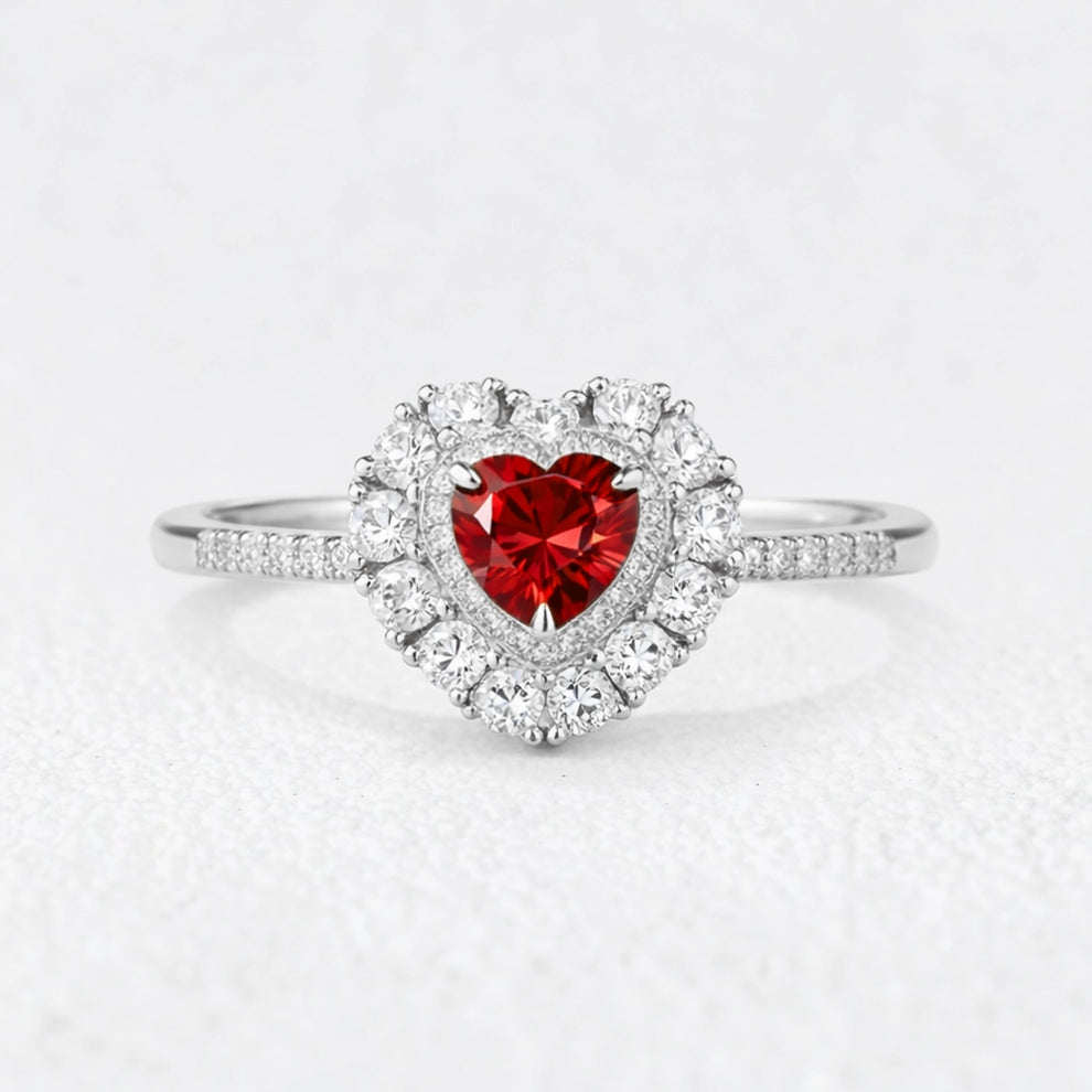 Eleonora’s Crown | Radiant Ruby Halo Engagement Ring