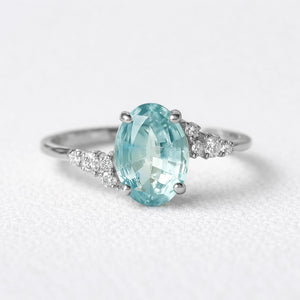 Marina’s Dew | Oval Aquamarine Engagement Ring.