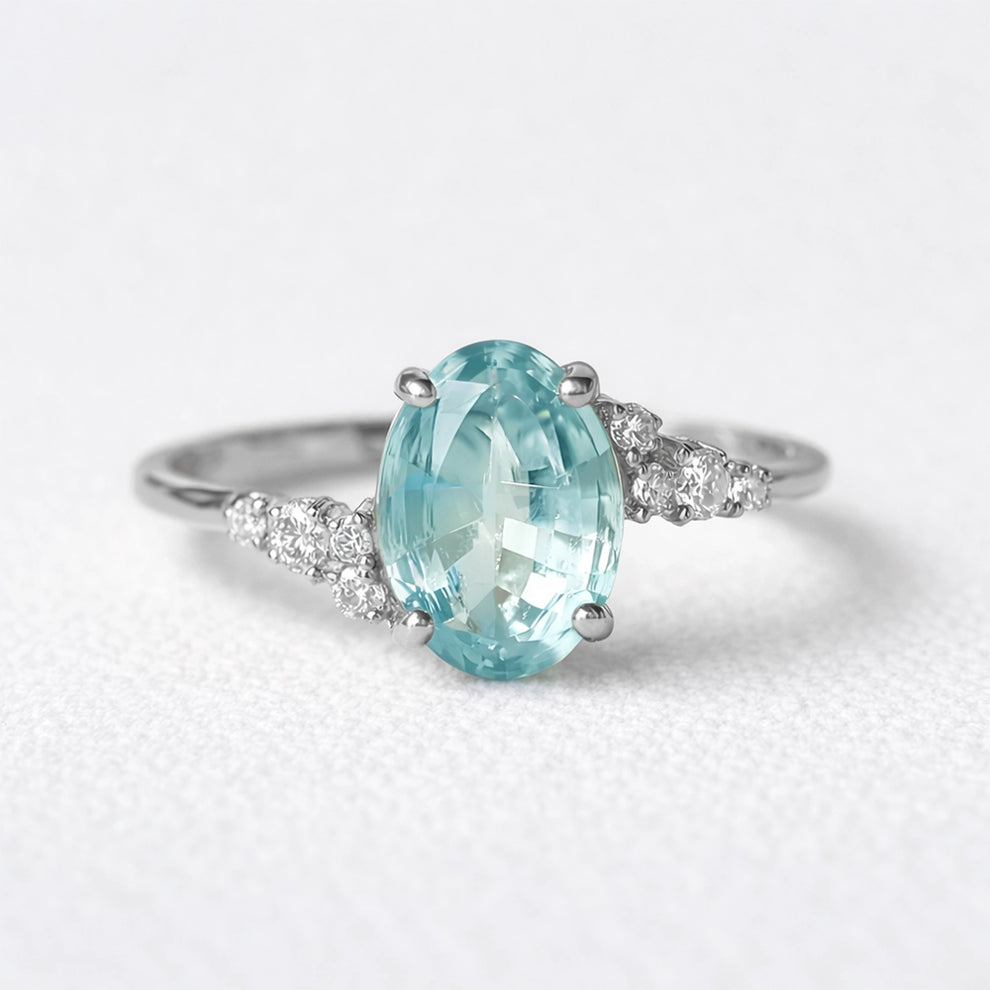 Marina’s Dew | Oval Aquamarine Engagement Ring.