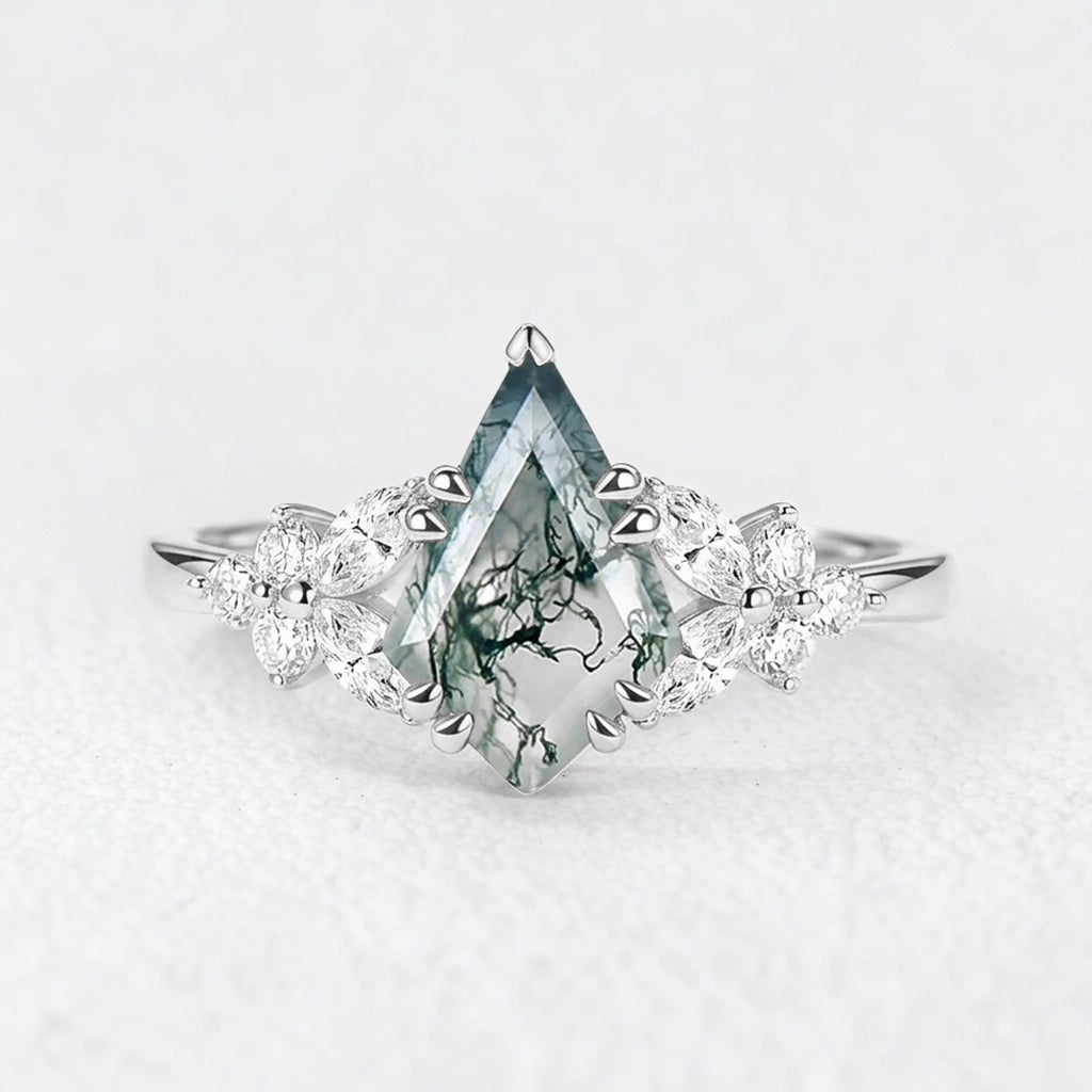 Elara’s Whisper | Kite Moss Agate Engagement Ring