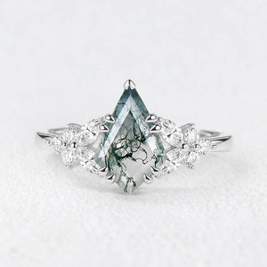 Elara’s Whisper | Kite Moss Agate Engagement Ring