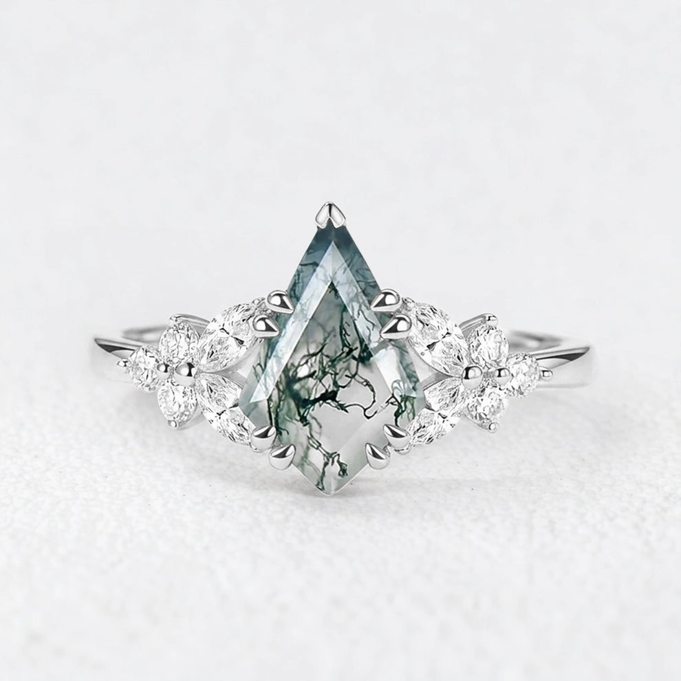 Elara’s Whisper | Kite Moss Agate Engagement Ring
