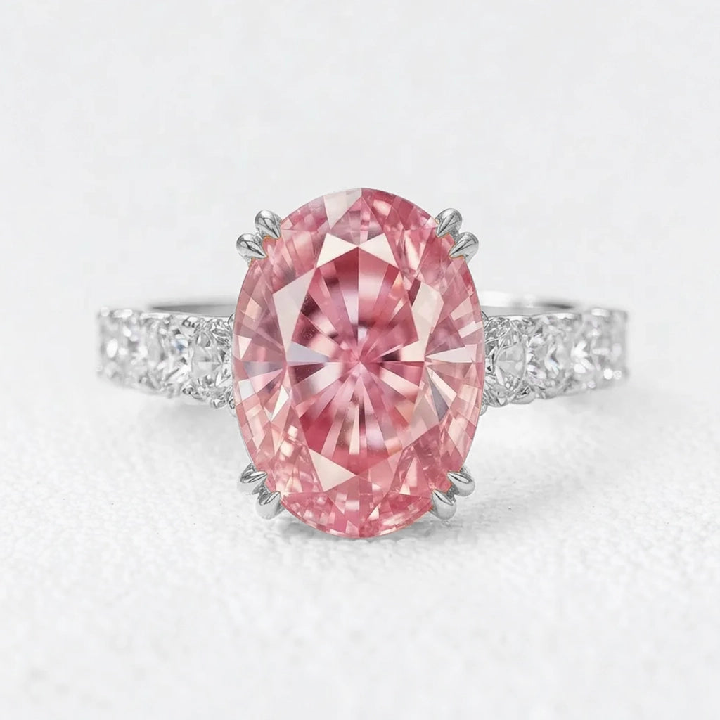 Camilla's Sonnet | 5CT Oval Pink Sapphire Solitaire Engagement Ring