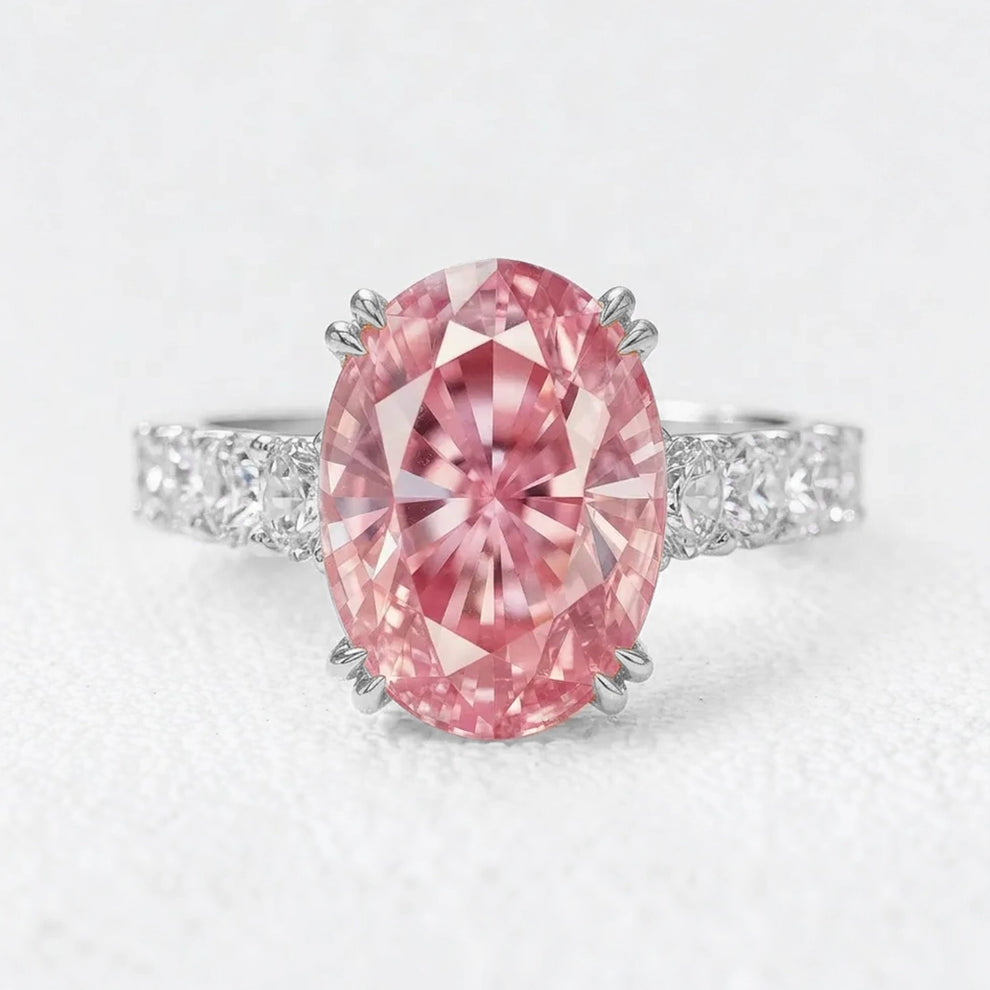 Camilla's Sonnet | 5CT Oval Pink Sapphire Solitaire Engagement Ring