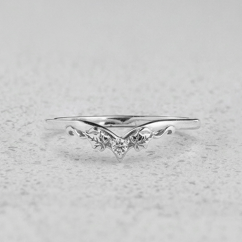 Sylvie’s Wedding Pair | His Ivy Band & Her Diamond Ring.