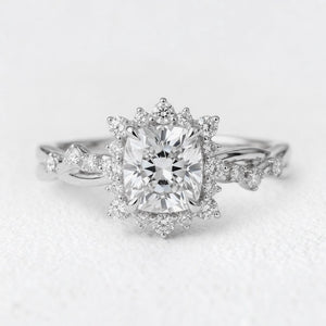 Aurora’s Grace | 2CT Cushion Cut Diamond Engagement Ring