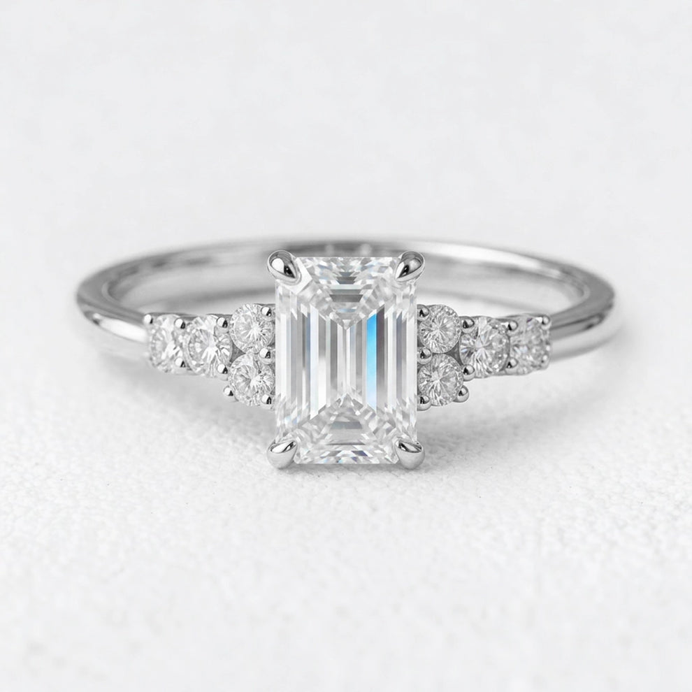 Celia’s Epoch | 2CT Emerald Cut Diamond Solitaire Engagement Ring