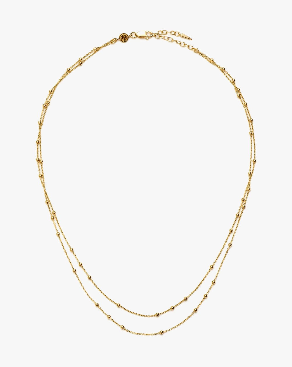 18K Gold Vermeil Double Chain Necklace.