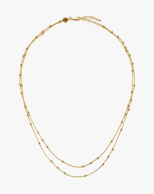 18K Gold Vermeil Double Chain Necklace.