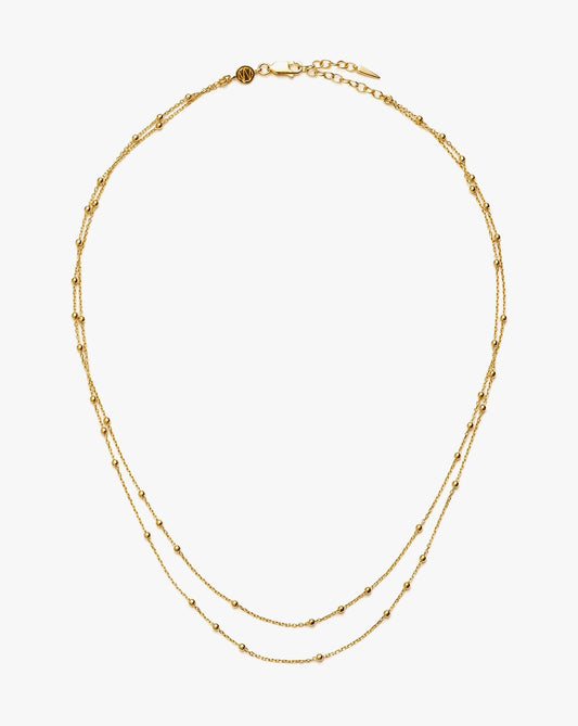 18K Gold Vermeil Double Chain Necklace.