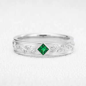Orion’s Keystone | Square Green Sapphire Men’s Band