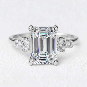 Lyra’s Prism | 2CT Emerald Cut Diamond Classic Engagement Ring
