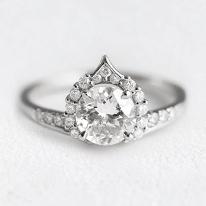 Aurora’s Dew | Diamond Half Halo Engagement Ring