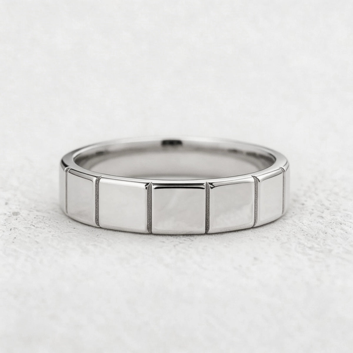 Block Edge | Polished Men’s Wedding Band.