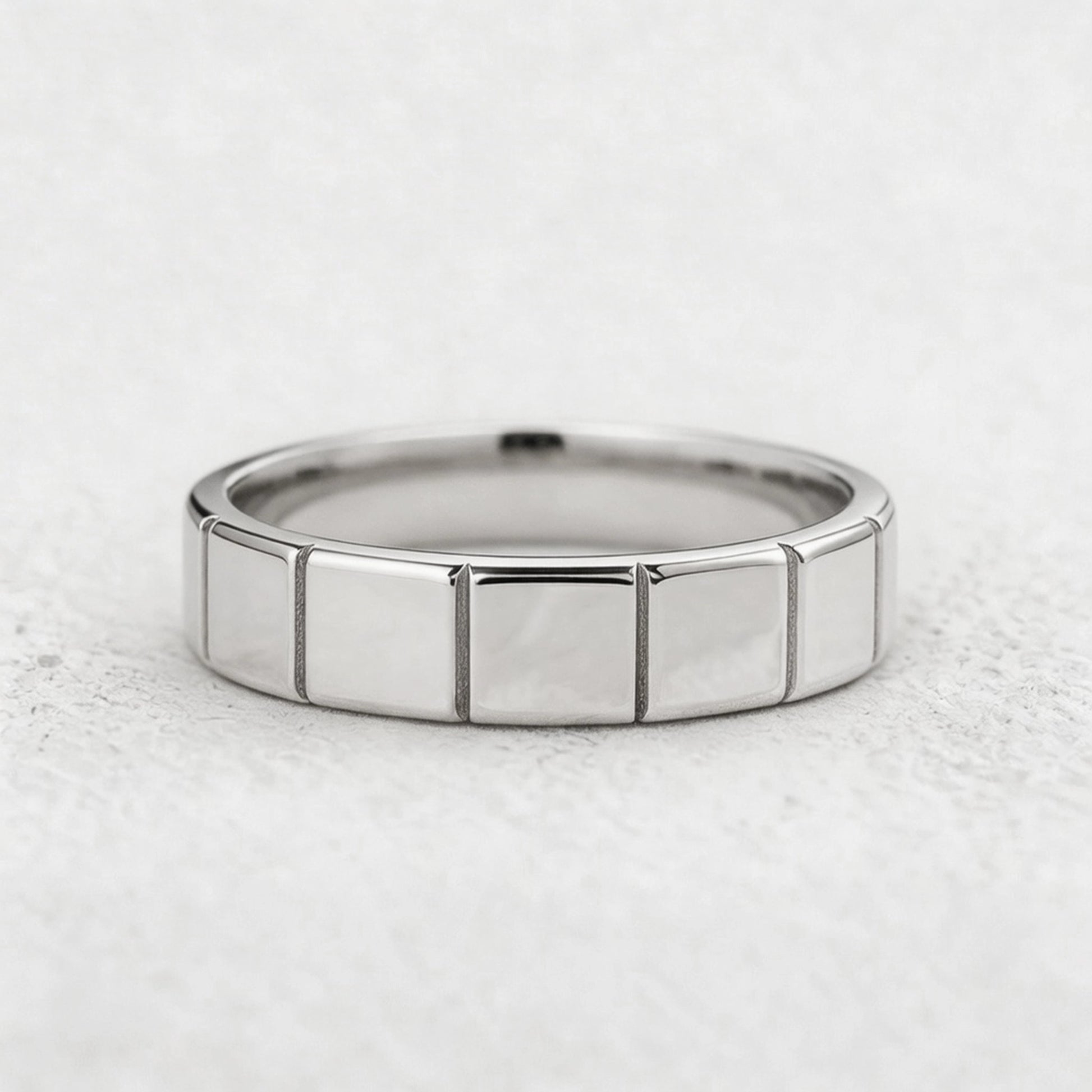 Block Edge | Polished Men’s Wedding Band.