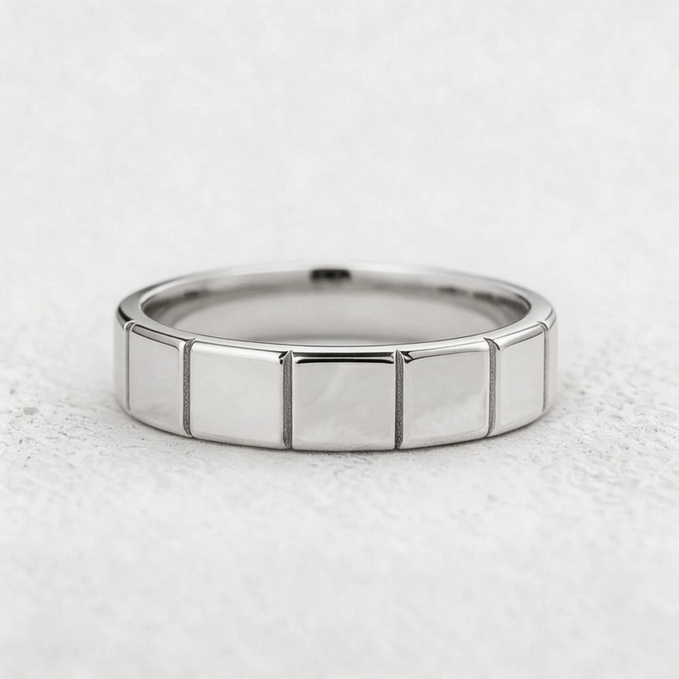 Block Edge | Polished Men’s Wedding Band.