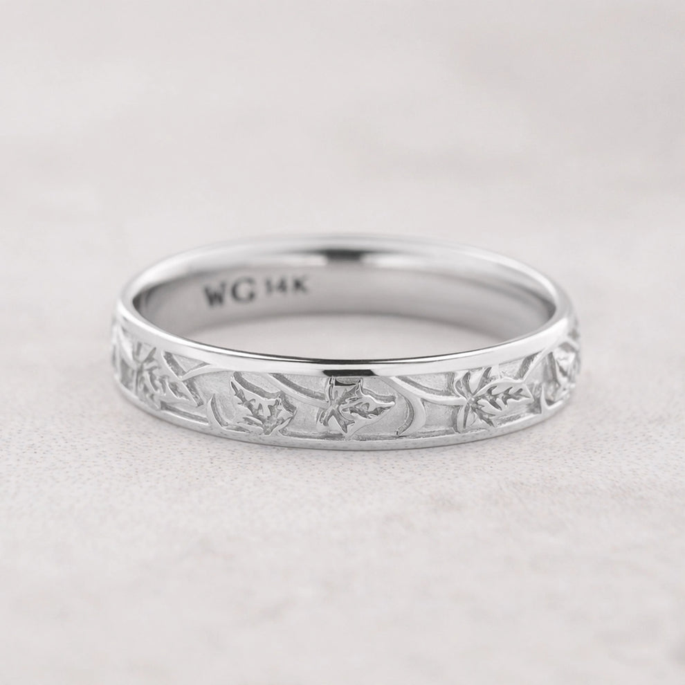 Atlas Vine | Ivy Classic Engraved Men's Wedding Band.