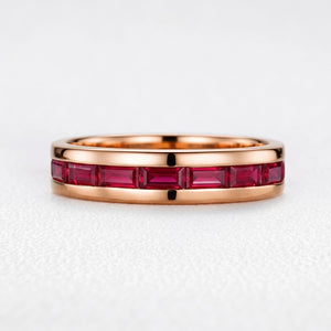 Odysseus’s Beacon | Half-Eternity Baguette Ruby Men’s Band