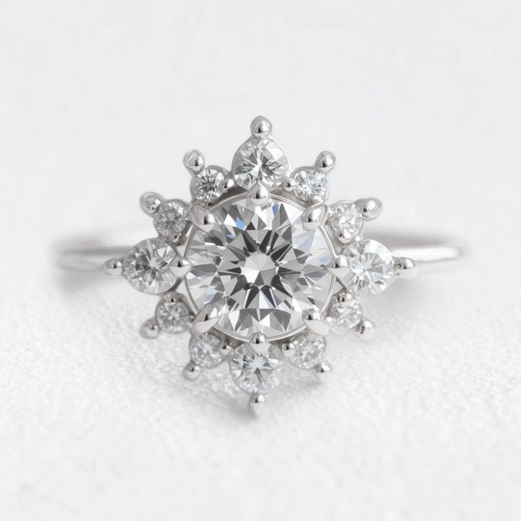 Astra Memoria | Lab Grown Diamond Halo Engagement Ring.