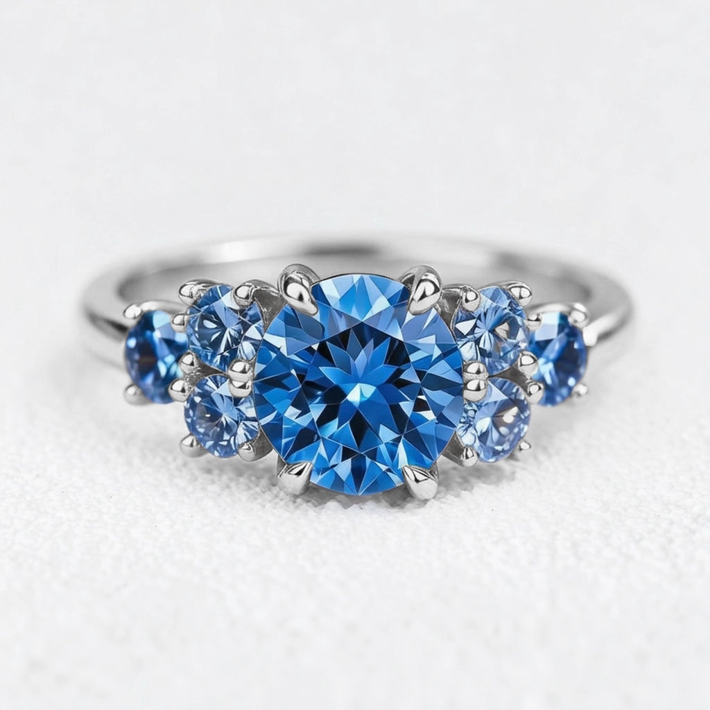 Luciana’s Evermore | 1CT Round Blue Sapphire Engagement Ring