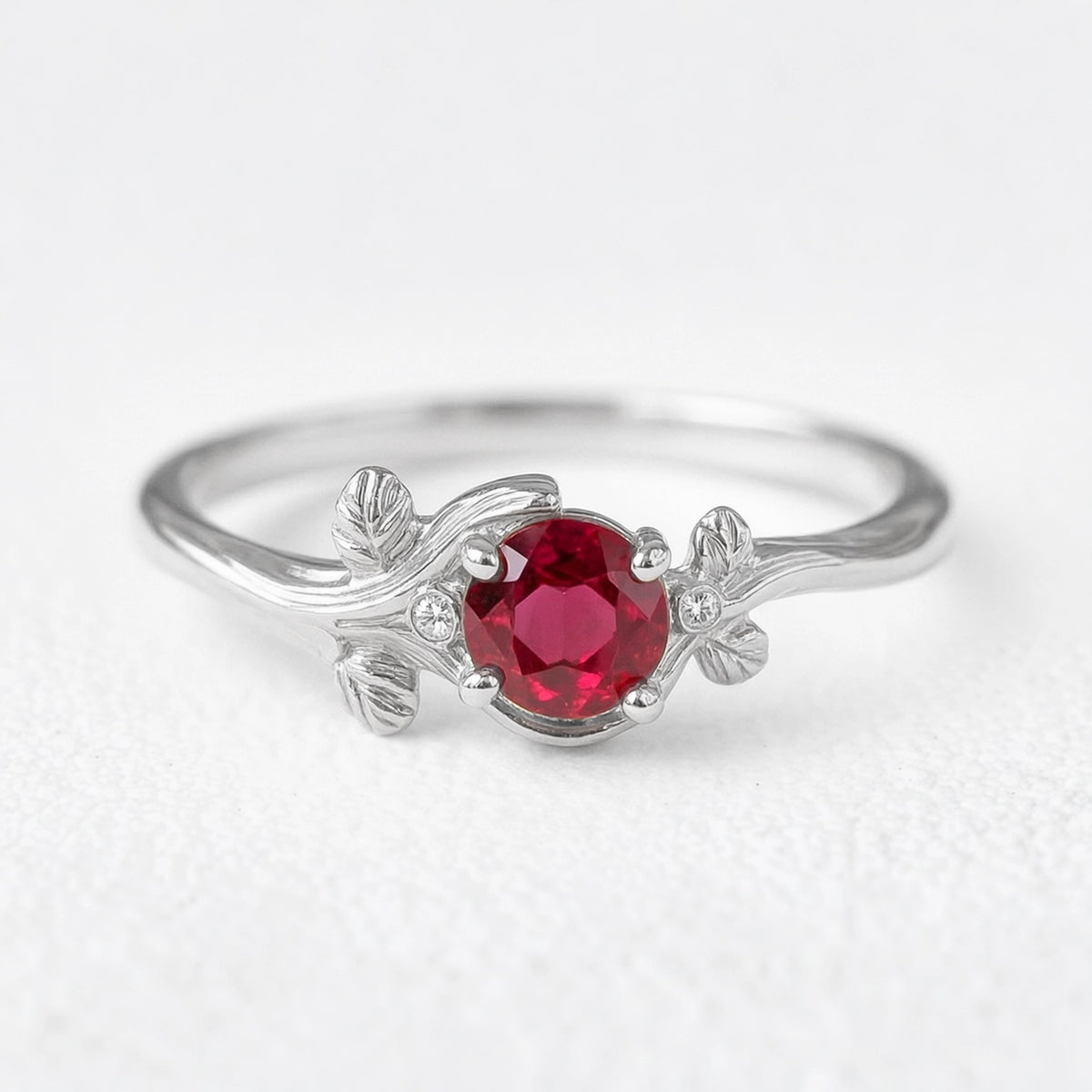 Vivienne’s Twig | Round Ruby Engagement Ring
