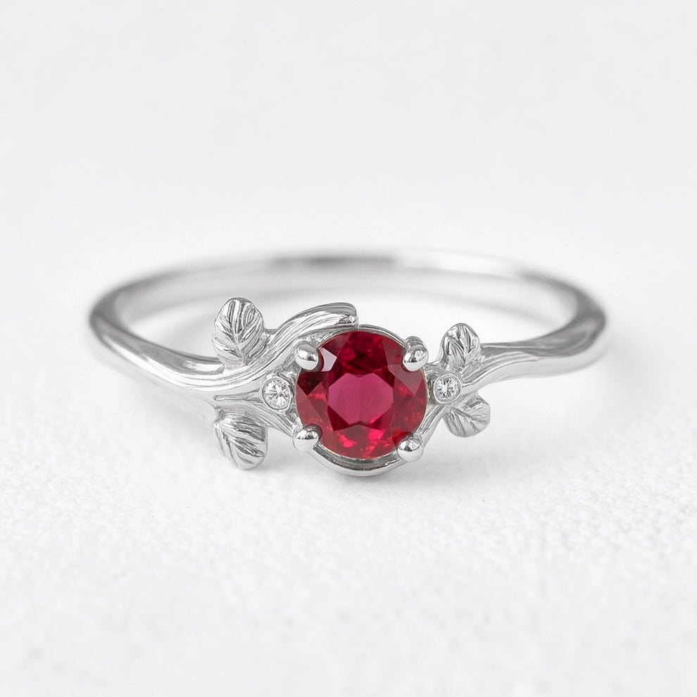 Vivienne’s Twig | Round Ruby Engagement Ring