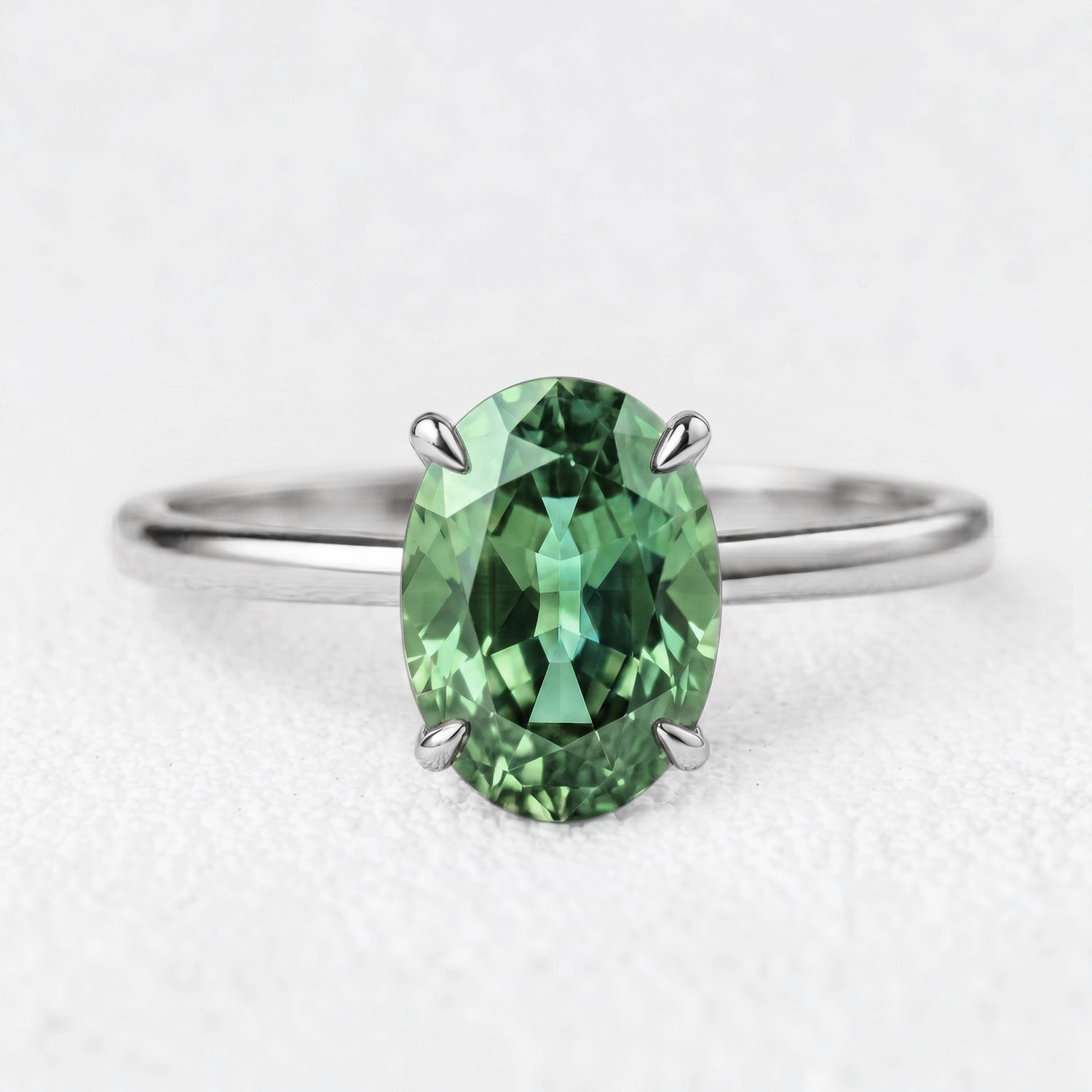 Rosalind’s Greenwood | 2CT Oval Sapphire Solitaire Engagement Ring