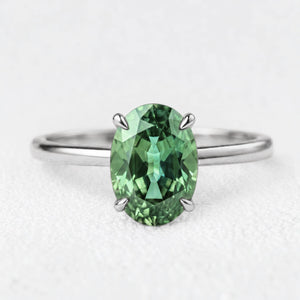 Rosalind’s Greenwood | 2CT Oval Sapphire Solitaire Engagement Ring