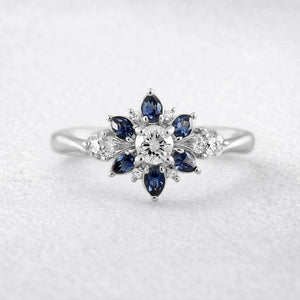 Rosalind’s Wildflower | Six-Petal Sapphire Engagement Ring.