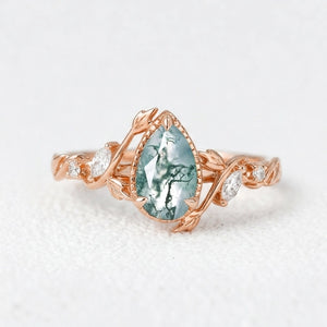 Hazel’s Thicket | Moss Agate Engagement Ring.