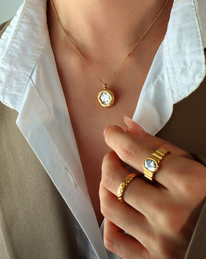 Handmade Greek Inspired Single Baroque Pearl Pendant Necklace