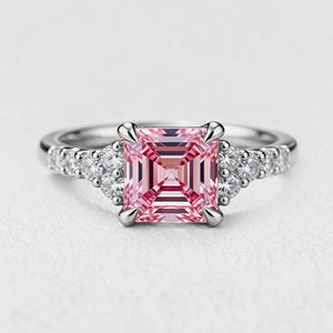 Selene’s Luster | Asscher Cut Pink Sapphire Engagement Ring