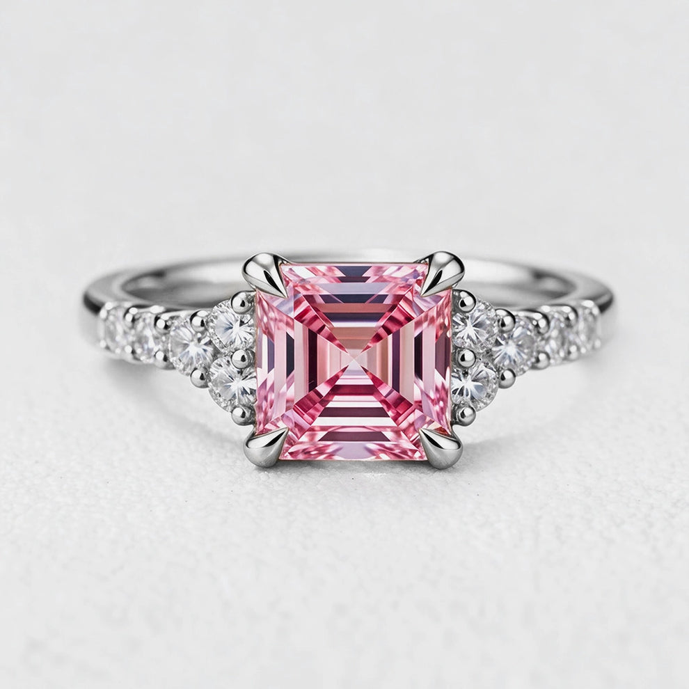 Selene’s Luster | Asscher Cut Pink Sapphire Engagement Ring