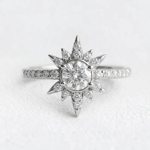 Astra’s Radiance | 1CT Round Diamond Halo Engagement Ring