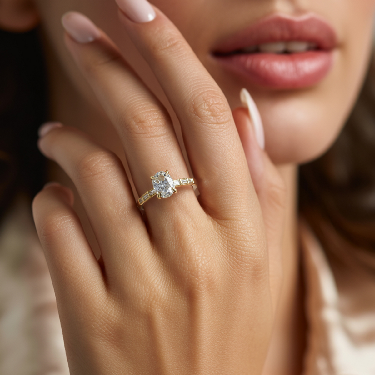 The Lumiera Oval Cut Moissanite Ring.