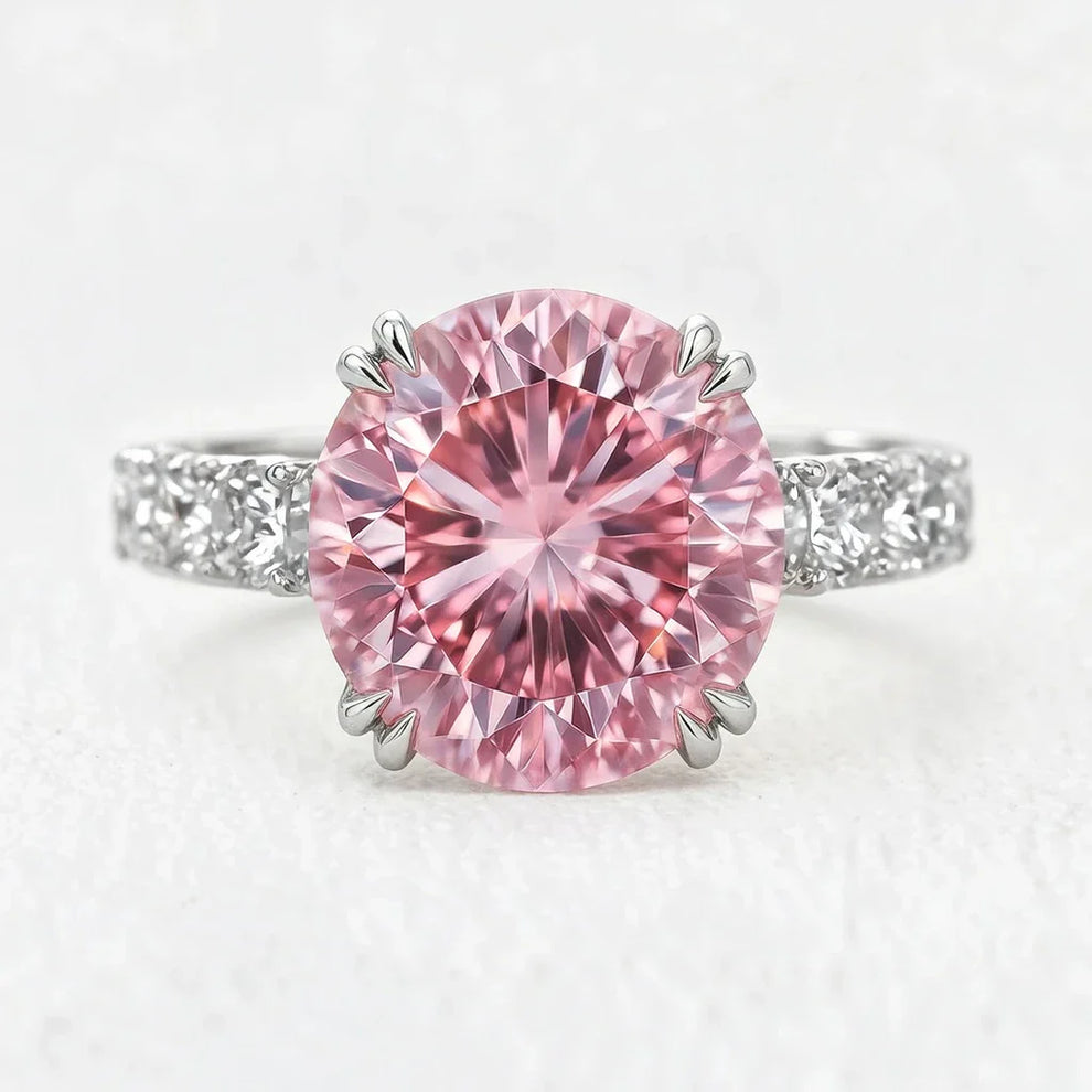 Victoria’s Brilliance | 3CT Round Pink Diamond Solitaire Engagement Ring