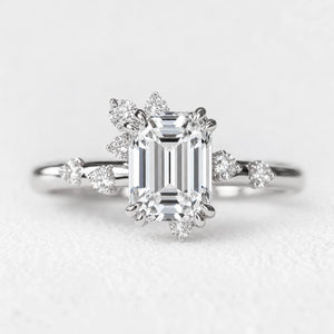 Alexandra’s Radiance | 3CT Vintage Emerald Cut Diamond Solitaire Engagement Ring