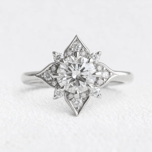 Astra’s Luminara | 1CT Round Cut Diamond Halo Engagement Ring