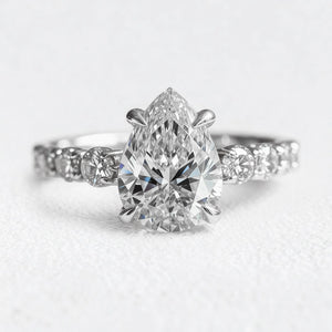 Aurora’s Radiance | 2CT Pear Cut Diamond Engagement Ring